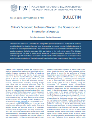 China's Economic Problems Worsen: the Domestic and International Aspects