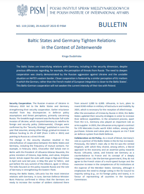 Baltic States and Germany Tighten Relations in the Context of Zeitenwende
