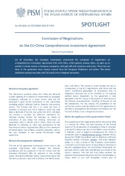 Conclusion of Negotiations on the EU-China Comprehensive Investment Agreement