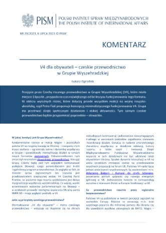 V4 dla obywateli - czeskie przewodnictwo w Grupie Wyszehradzkiej