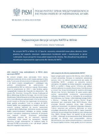 Najważniejsze decyzje szczytu NATO w Wilnie