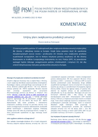 Unijny plan zwiększenia produkcji amunicji