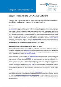 Security Tri-lemma: The UK’s Nuclear Deterrent