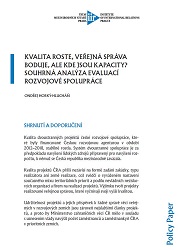 Kvalita roste, veřejná správa boduje, ale kde jsou kapacity? Souhrná analýza evaluací rozvojové spolupráce