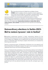 Extraordinary elections in Serbia 2023: Bid to restore tycoons' rule in Serbia?