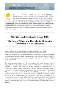 After the Local Elections in Greece 2023: The Loss of Athens and Thessaloniki Shakes the Dominance of New Democracy