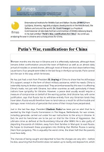 Putin’s War, ramifications for China Cover Image