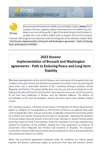 2023 Kosovo: Implementation of Brussels and Washington agreements - Path to Enduring Peace and Long-term Stability