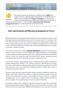 Anti-Americanism and Russian propaganda in Greece
