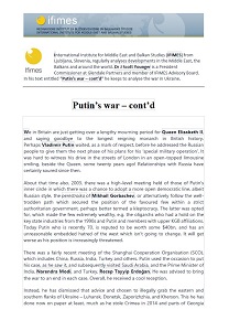 Putin’s war – cont’d