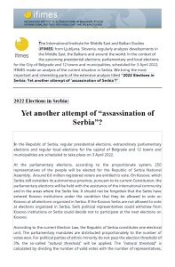 2022 Elections in Serbia: Yet another attempt of “assassination of Serbia”?