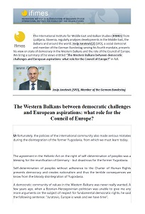 The Western Balkans between democratic challenges and European aspirations: what role for the Council of Europe? Cover Image