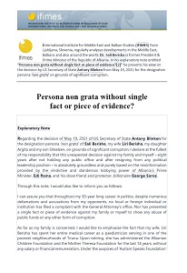 Persona non grata without single fact or piece of evidence? Cover Image