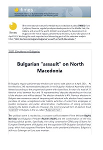 2021 Elections in Bulgaria: Bulgarian “assault” on North Macedonia Cover Image