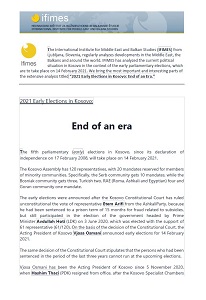 2021 Early Elections in Kosovo: End of an era