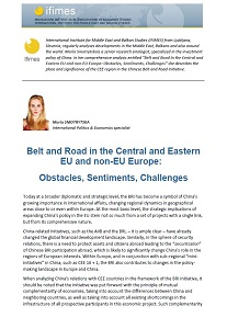 Belt and Road in the Central and Eastern EU and non-EU Europe: Obstacles, Sentiments, Challenges Cover Image