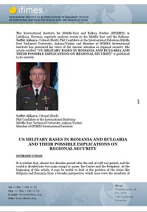 US Military Bases in Romania and Bulgaria and Their Possible Implications on Regional Security