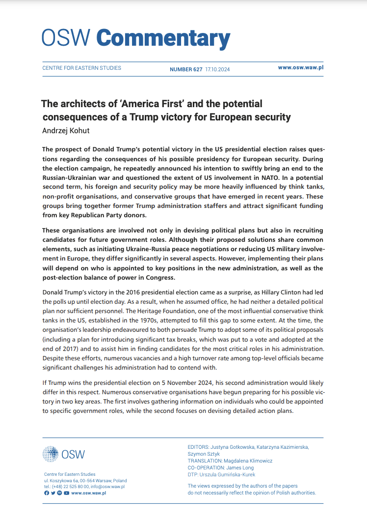The architects of ‘America First’ and the potential consequences of a Trump victory for European security Cover Image
