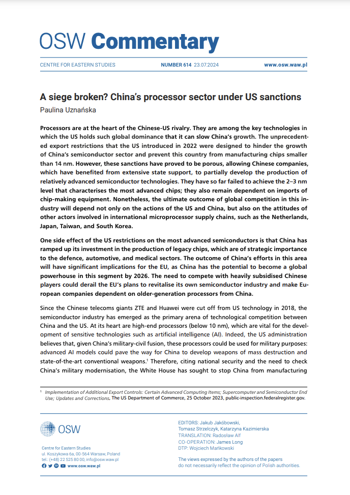 A siege broken? China’s processor sector under US sanctions Cover Image