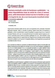 The eventual shortening of the operating hours of kindergartens – will reduce the availability of the labor force to work in the private sector, thus causing lower incomes for families with children and for the state budget, but also new risks for fo Cover Image