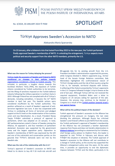Türkiye Approves Sweden's Accession to NATO Cover Image
