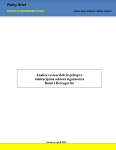 Analysis of Audit Reports On Security Sector Institutions In Bosnia And Herzegovina Cover Image
