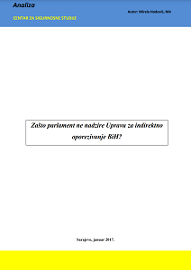 Why Does the Parliament Not Supervise the Directorate for Indirect Taxation of Bosnia and Herzegovina?