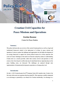 Croatian Civil Capacities for Peace Missions and Operations Cover Image