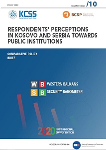 RESPONDENTS’ PERCEPTIONS IN KOSOVO AND SERBIA TOWARDS PUBLIC INSTITUTIONS Cover Image