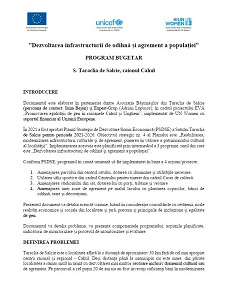 Dezvoltarea infrastructurii de odihnă şi agrement a populaţiei. Program Bugetar S. Taraclia de Salcie, raionul Cahul