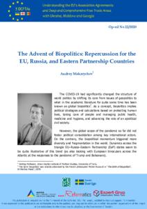 The Advent of Biopolitics: Repercussion for the EU, Russia, and Eastern Partnership Countries