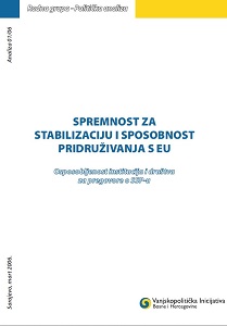 READINESS FOR STABILIZATION AND ABILITY TO JOIN THE EU. Capacity of institutions and society for SAA negotiations Cover Image