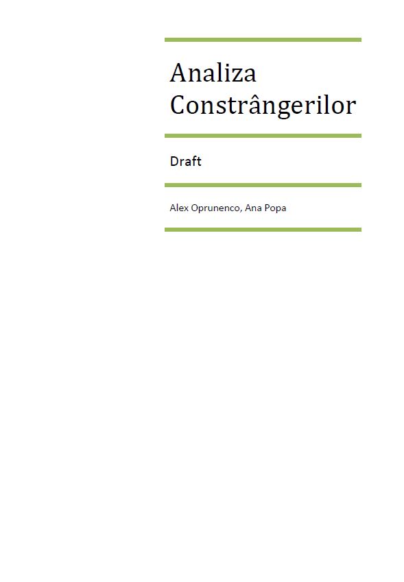 Analiza Constrângerilor
