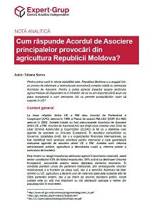 How does the Association Agreement respond to the main challenges in the agriculture of the Republic of Moldova? Cover Image