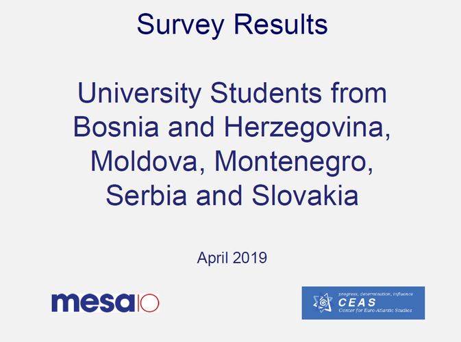 Survey Results University Students from Bosnia and Herzegovina, Moldova, Montenegro, Serbia and Slovakia