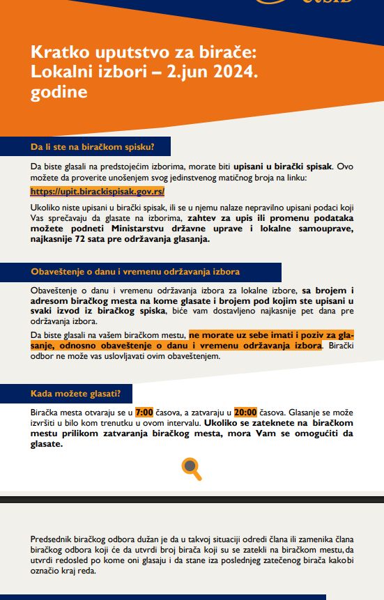 rief instructions for voters: Local elections - June 2, 2024