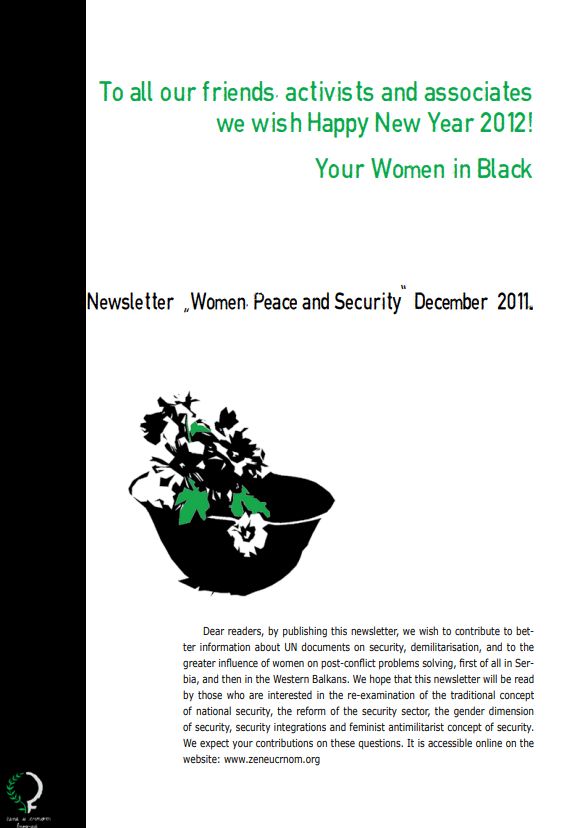 Newsletter „Women, Peace and Security“ December 2011.
