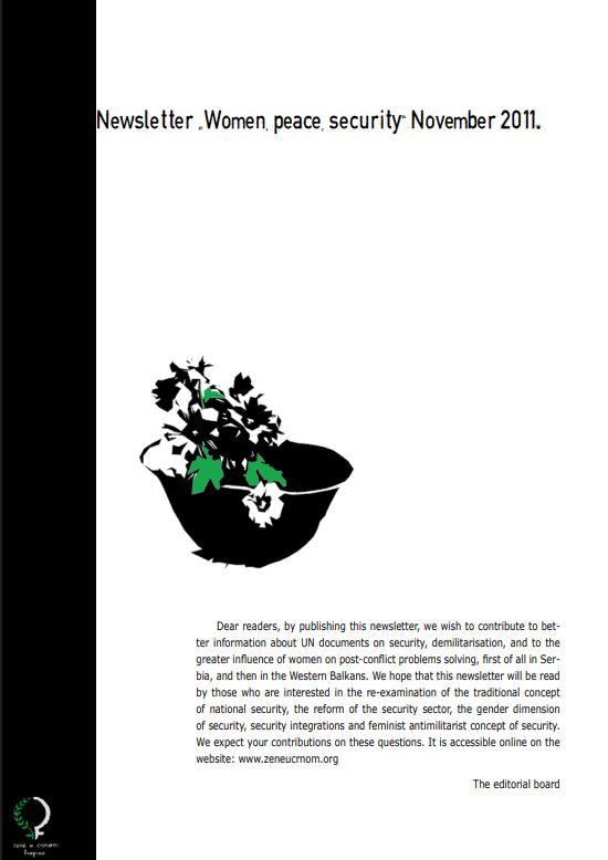 Newsletter „Women, Peace and Security“ November 2011.