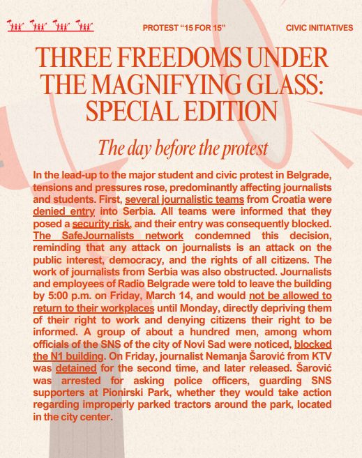 THREE FREEDOMS UNDER THE MAGNIFYING GLASS: SPECIAL EDITION