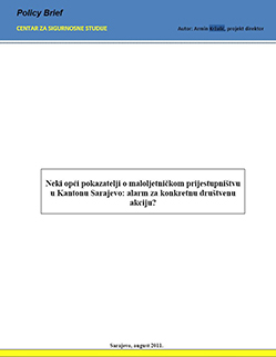 Some general Indicators of juvenile Delinquency in the Sarajevo Canton: Is there an Alarm for a conrete social action?