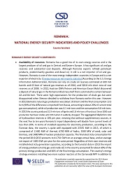 Romania: National Energy Security Indicators and Policy Challenges