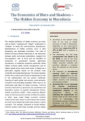 Hidden Economy in Macedonia Policy Brief 1: The Economics of Blurs and Shadows – The Hidden Economy in Macedonia Cover Image