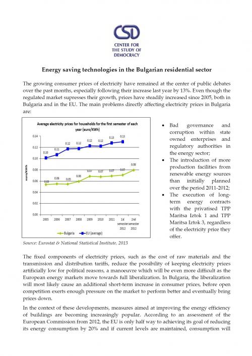 Media Note: Energy Saving Technologies in the Bulgarian Residential Sector Cover Image