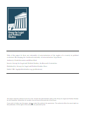 Is there any prevalence or conflict between models of legitimation? Developing the »optimum balance between models of legitimation« hypothesis.