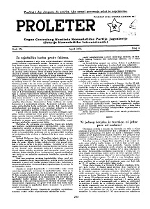 PROLETER. Organ Centralnog Komiteta Komunističke Partije Jugoslavije (1933 / 04)
