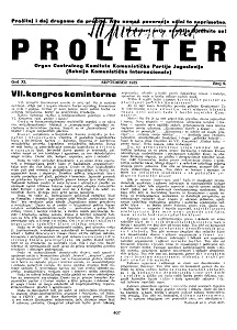 PROLETER. Organ Centralnog Komiteta Komunističke Partije Jugoslavije (1935 / 09)