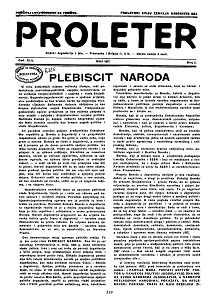PROLETER. Organ of the Central Committee of the Communist Party of Yugoslavia (1937 / 05)