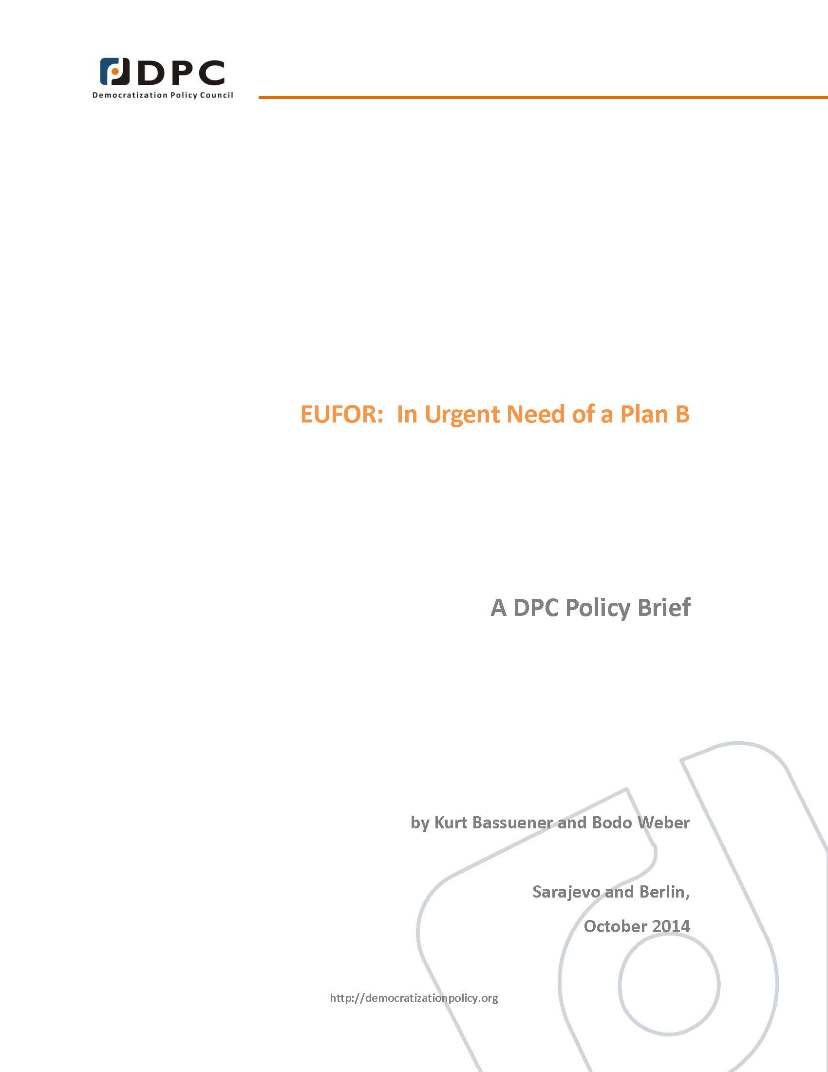 №08 EUFOR: In Urgent Need of a Plan B. Cover Image