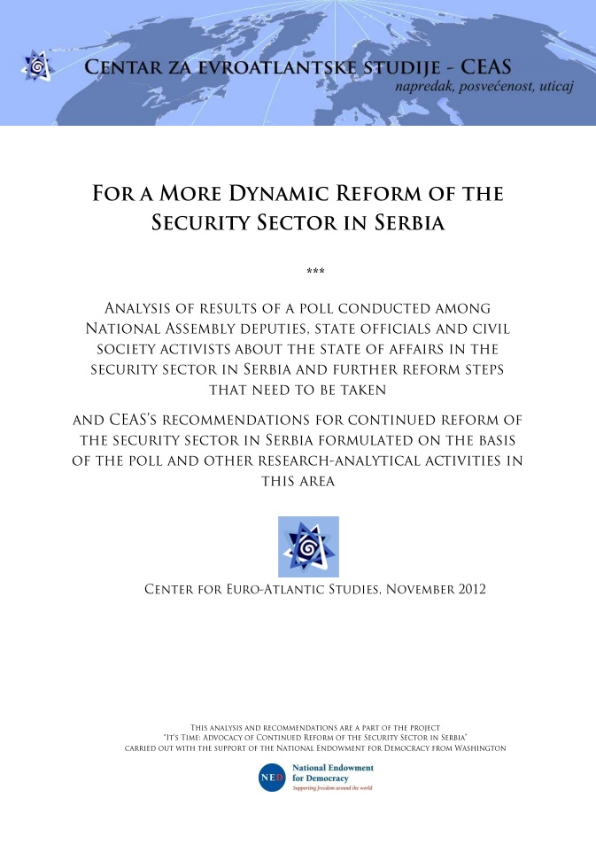 For a More Dynamic Reform of the Security Sector in Serbia
