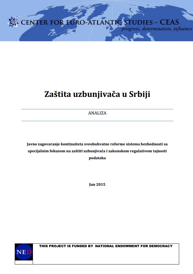 Protection of Whistleblowers in Serbia Cover Image